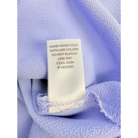 Avenue Womens Light Purple V Neck Grommet Long Sleeve Loose Fit Top 30/32 - Picture 12 of 12